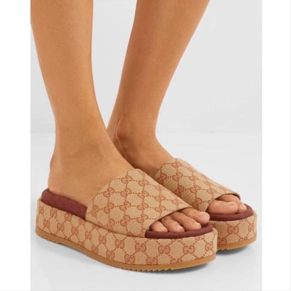 GUCCI Angelina GG logo platform slides - Picture 2 of 9